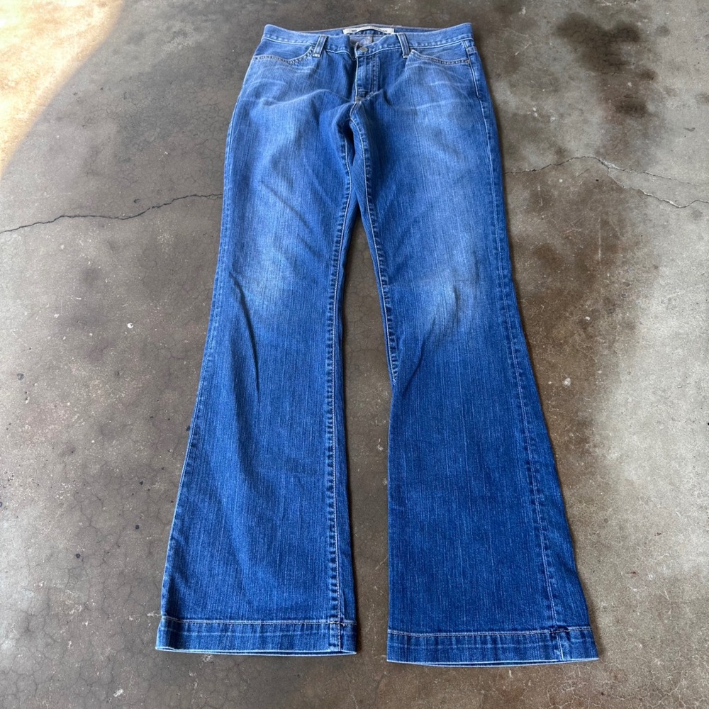 Gap Long and Lean Jeans Womens 10 Long Blue Excellent Flare Stretch Denim